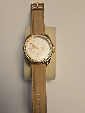 Fossil Womens Janice Multifunction Watch In Beige Pink